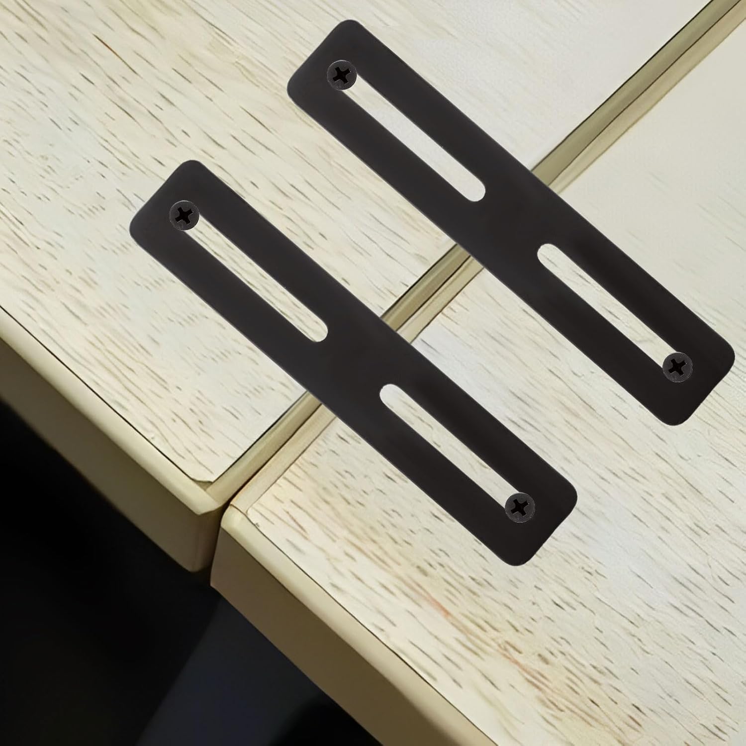 20Pcs 5Inch Flat Mending Plates Heavy Duty Straight Brace Brackets, Support with Slot Steel Strap Straight Repair Plates Brace, Fixing Bracket Connector for Furniture Shelf, Black, Thickness 1/8"