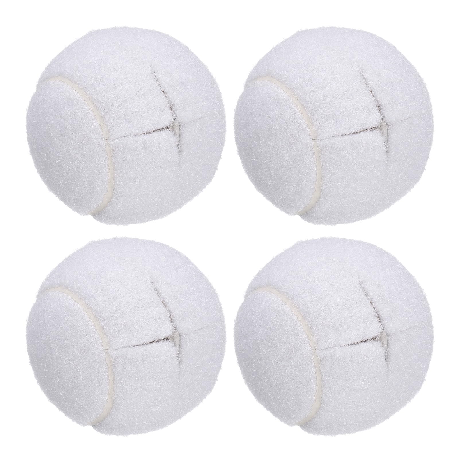 sourcing map 4 Pcs Precut Walkers Tennis Balls, Universal Precut Glide Balls Walkers Accessories Glides for Furniture Legs and Floor Protection, White