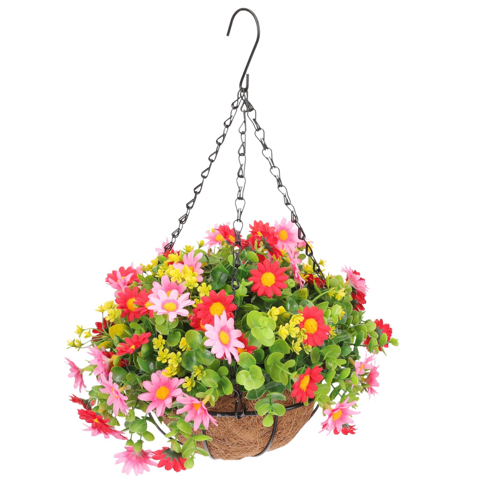 Fleurs artificielles avec panier suspendu gain de place pour balcon
