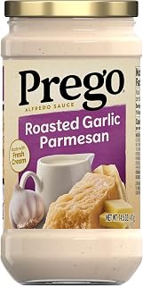 Prego Alfredo Pasta Sauce with Roasted Garlic and Parmesan Cheese, 14.5 oz Jar
