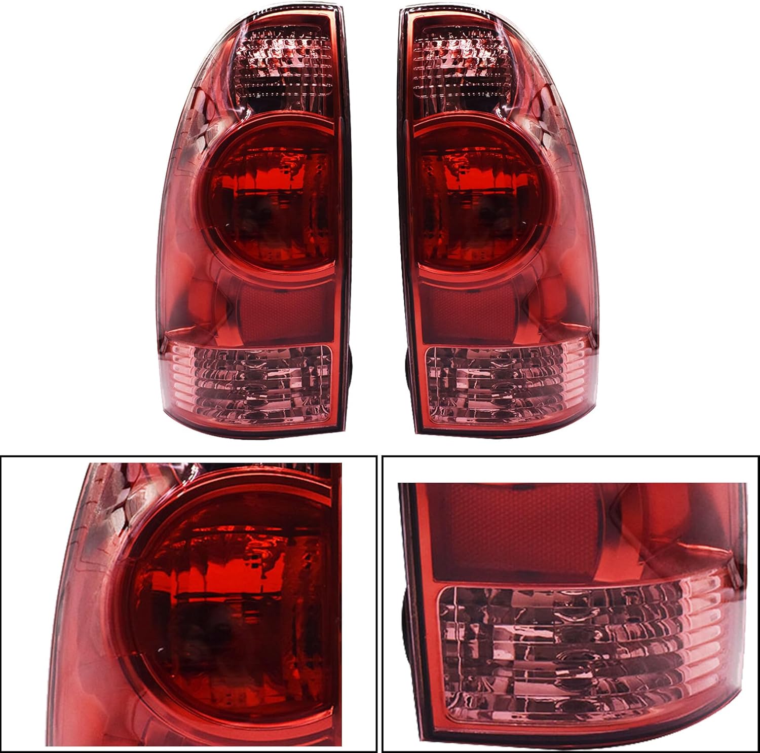 2-Pack Tail Lights Assembly Brake Lamps Rear Lights Left and Right Side Replacement for 2005-2015 T-acoma