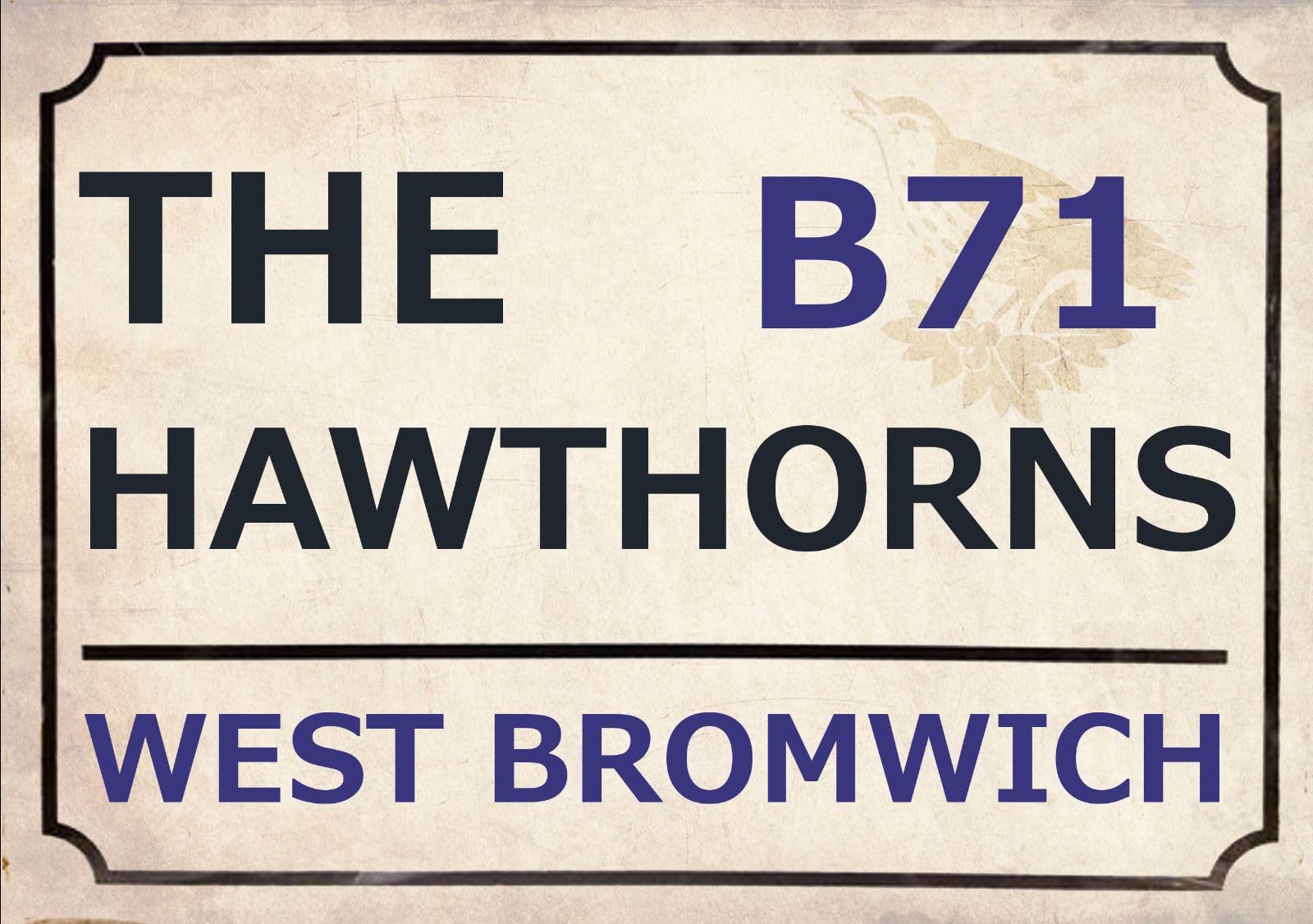 Yelacecca West Brom Football Art Print Street Sign The Baggies Footy Design Street Sign 8X12 Inches