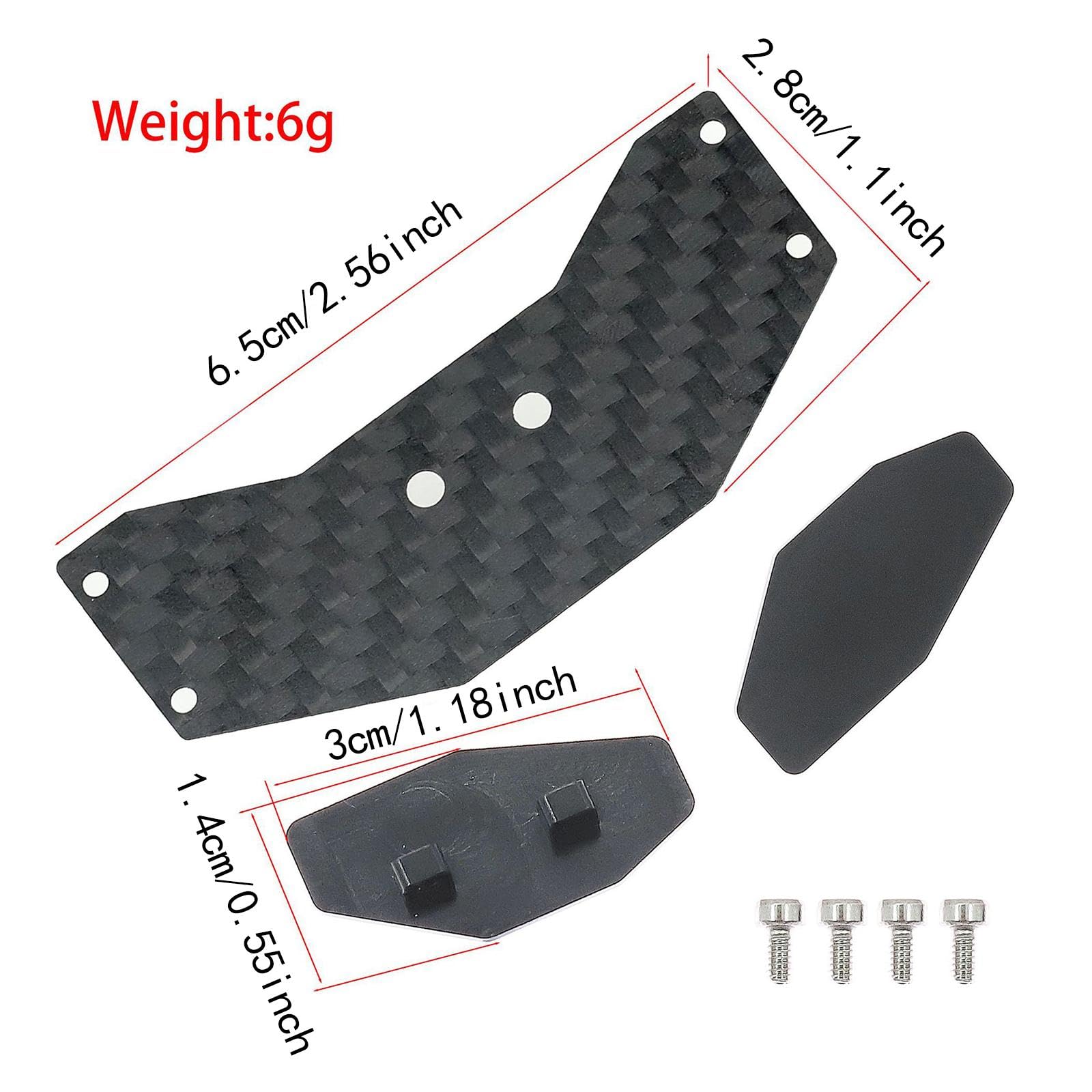 kowaku RC Rear Wing Spoiler Carbon Fiber 2.5x1.1inch Replacement Replace Parts for Micro-b 2WD Buggy 1/24 Easily Install Lightweight