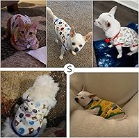 Vista 3 de Geyoga 6 piezas lindas camisas impresas para mascotas, sudadera de algodón transpirable para cachorros, ropa para perros (S)