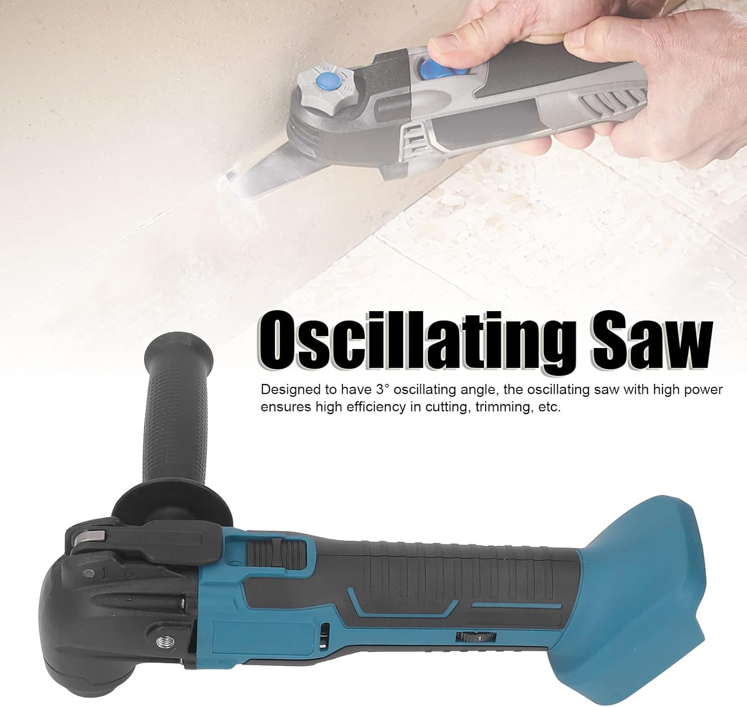 Oscillating Tool, 3° Oscillating Angle Cordless Oscillating Multi Tool, 6 Variable Speed Wood Oscillating Saw, Fast Blade Change Oscillating Saw, for Woodworking