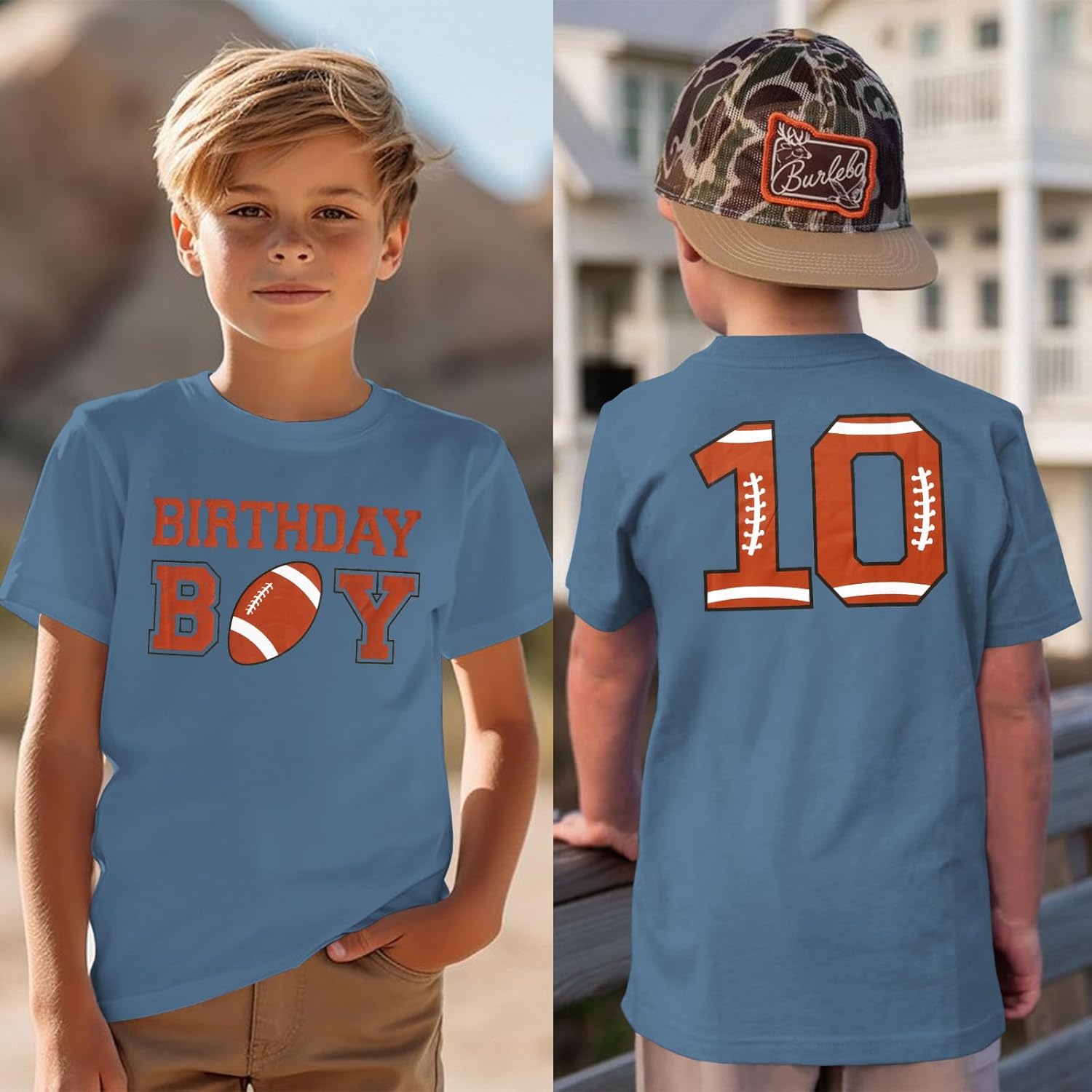 Birthday Boy Shirt Toddler Football Birthday Graphic T-Shirts Kids Football B-Day Short Sleeve Tee Tops 2-10 Years - Image 3