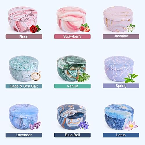 Miniatura 2 de Juego de velas perfumadas de regalo para mujeres, 9 paquetes de velas de soja para el hogar, velas de aromaterapia de combustión 180H, juego de