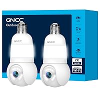 GNCC Telecamera Lampadina WiFi 2K per E27, Confezione da 2 Unità