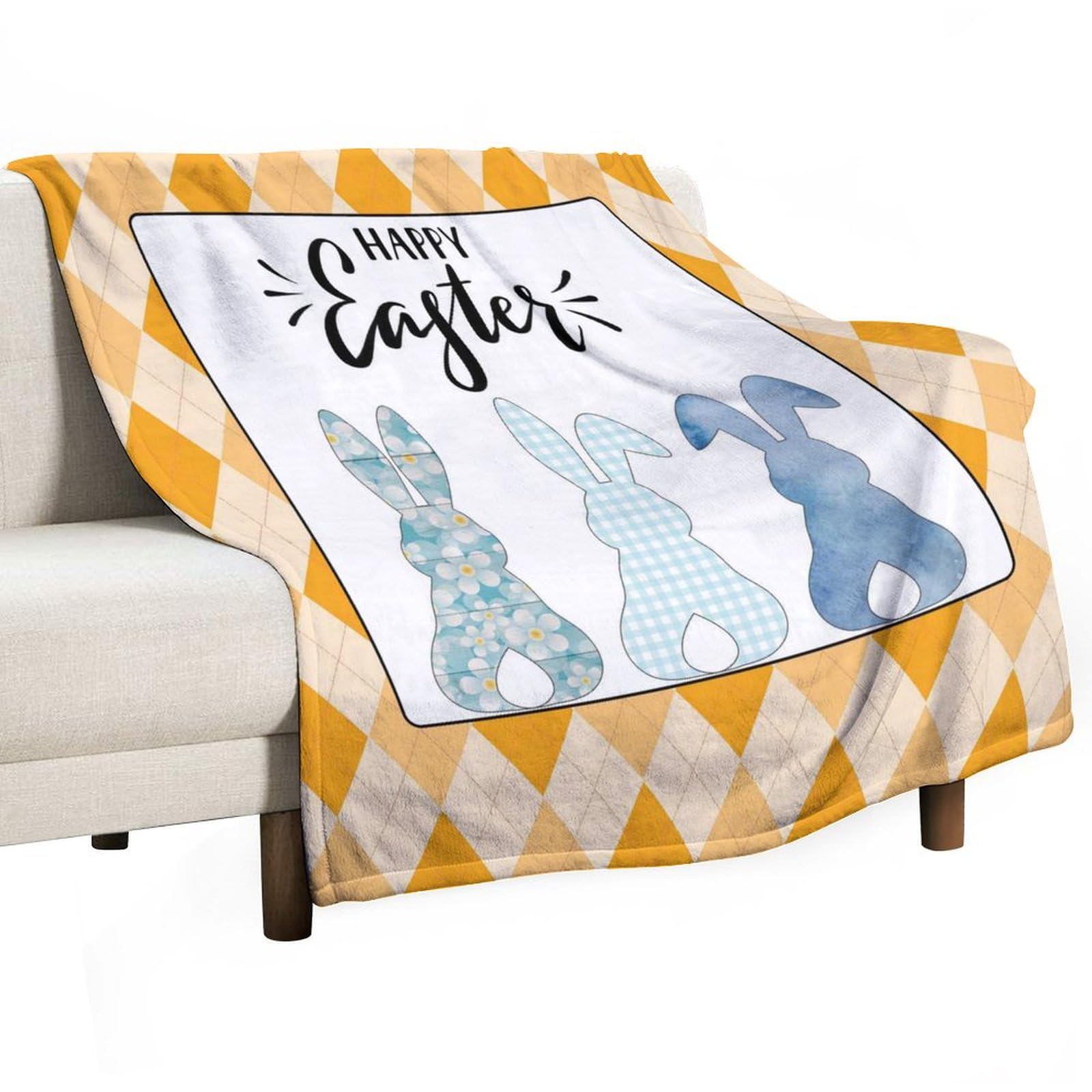 Couverture de lit plaid lapin de Pâques idée cadeau maman et père grand confort