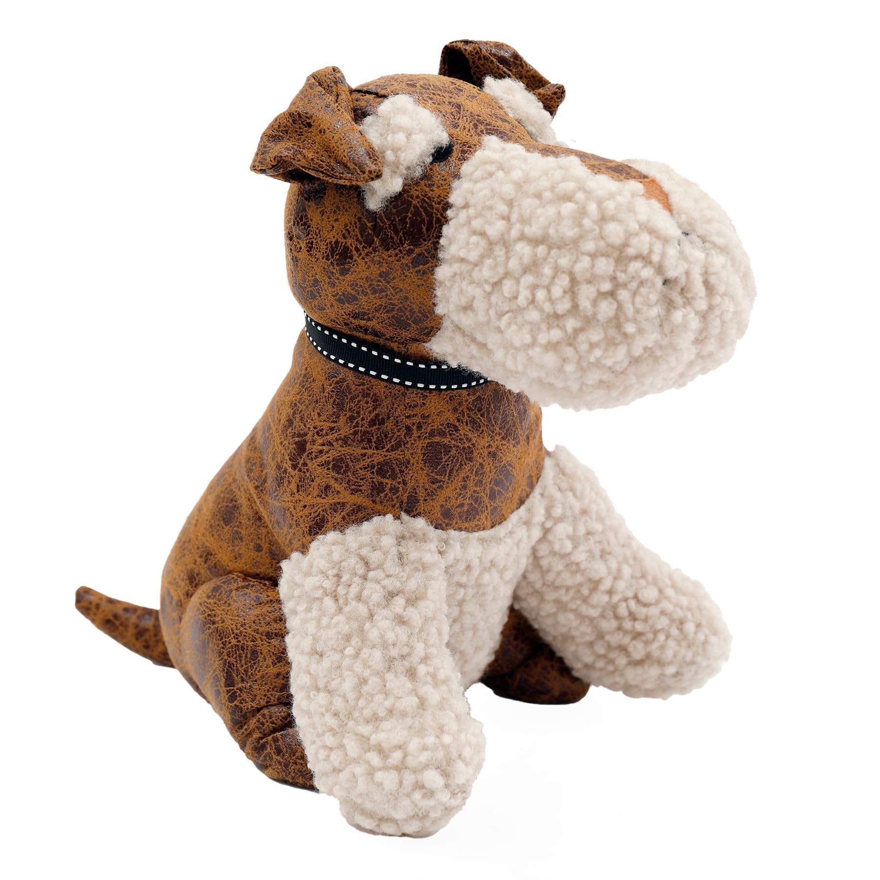 Carousel Home Brown Bryn Welsh Terrier Doorstop | Faux Leather Dog Shaped Door Stop | Fabric Animal Door Stopper 1.5Kg - 22Cm