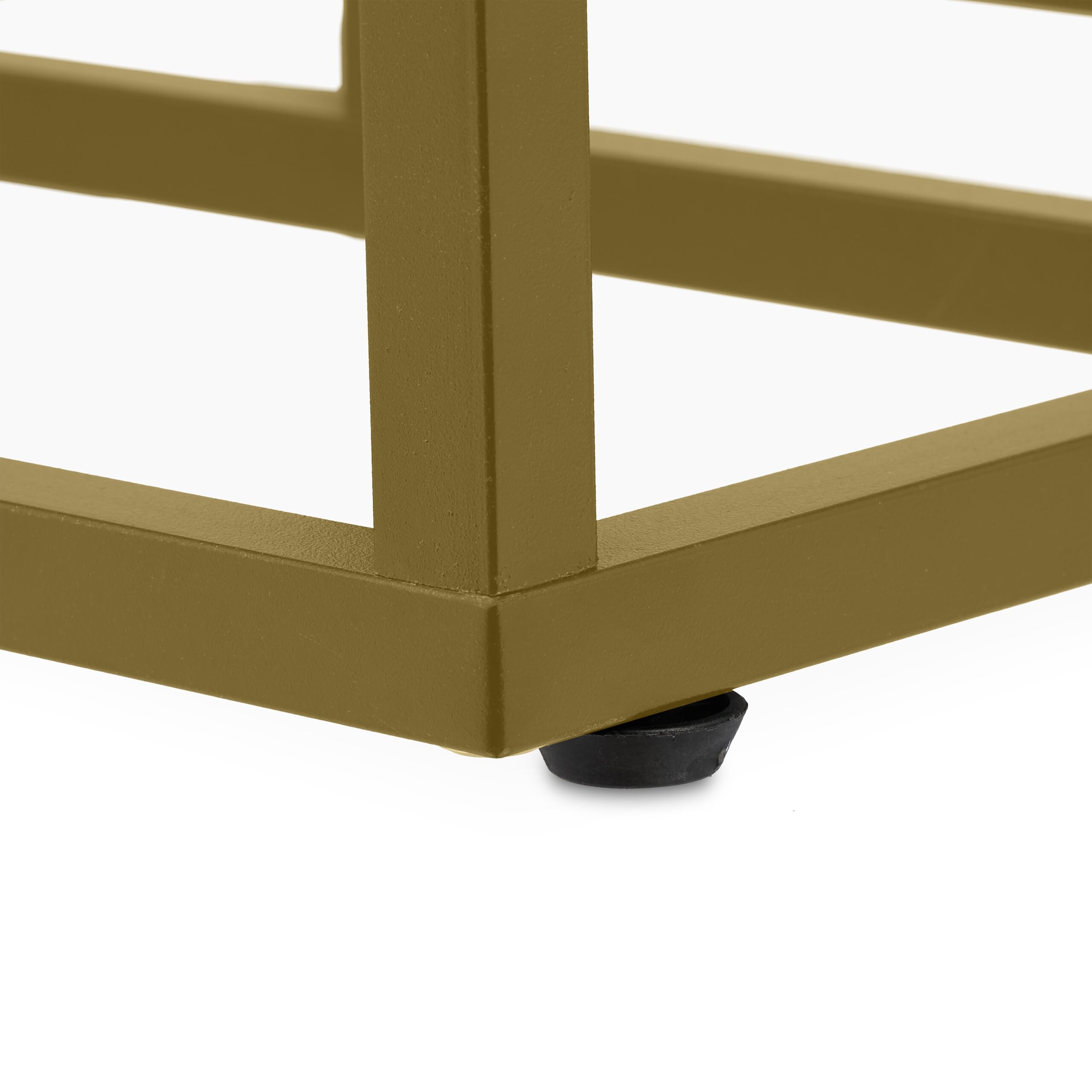 Relaxdays Stojak na kwiaty, 4 półki, wys. x szer. x gł.: 100 x 40 x 40 cm, zajmuje mało miejsca, stal i płyta MDF, designerska półka na kwiaty, złoty/biały