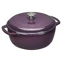 Vista 9 de Yaxa Basics - Olla de horno holandés de hierro fundido esmaltado con tapa, redonda, asas duales, resistente, grande, 7.3 cuartos de galón