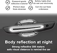 Vista 3 de Juego de 12 calcomanías reflectantes para automóvil, espejo retrovisor, laterales y manijas de puerta, fibra de carbono 3D, antiarañazos, películas