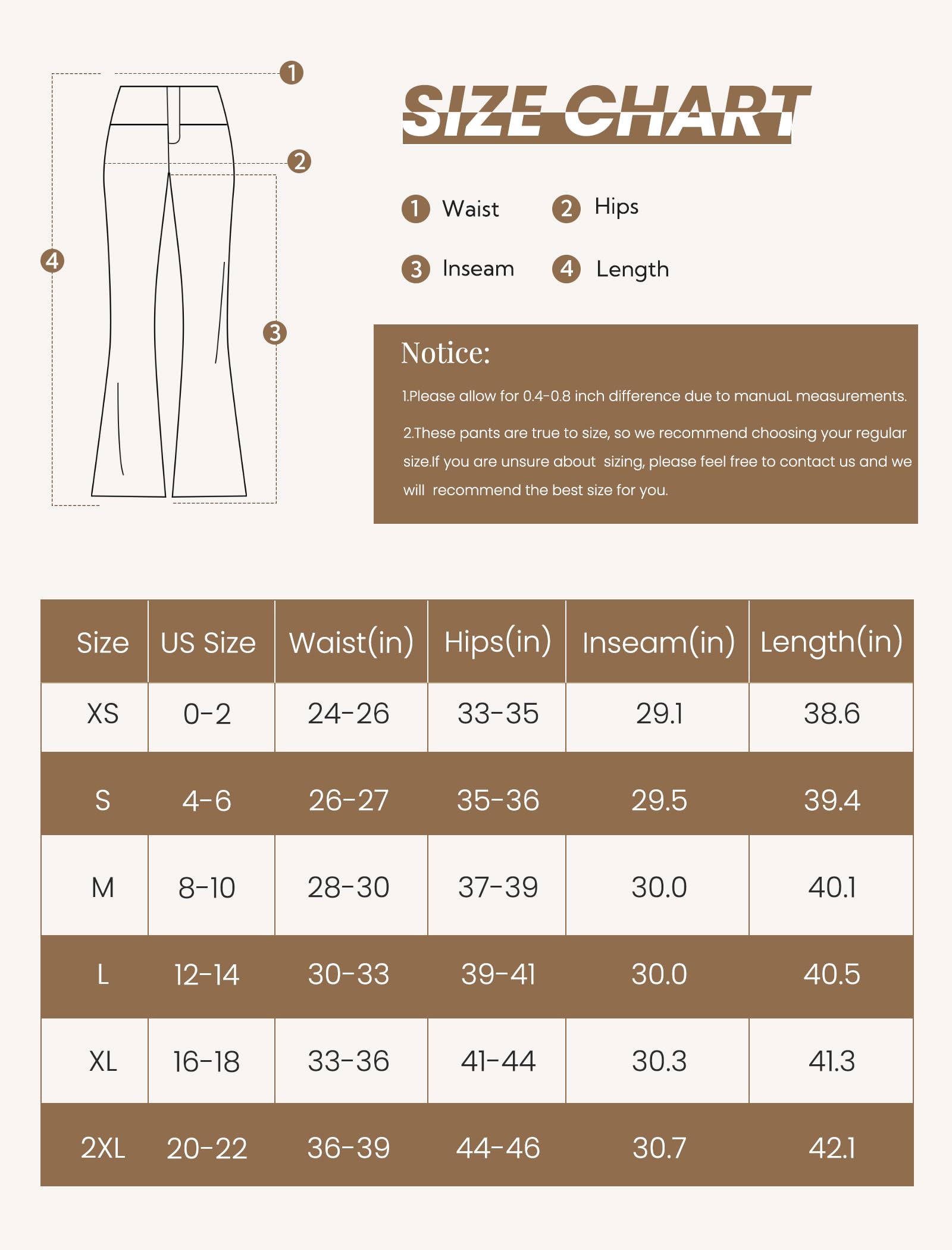 DLOODA Pantalones de vestir con corte de bota para mujer, pantalones de trabajo casuales con bolsillos, cintura alta, elásticos, pantalones de oficina