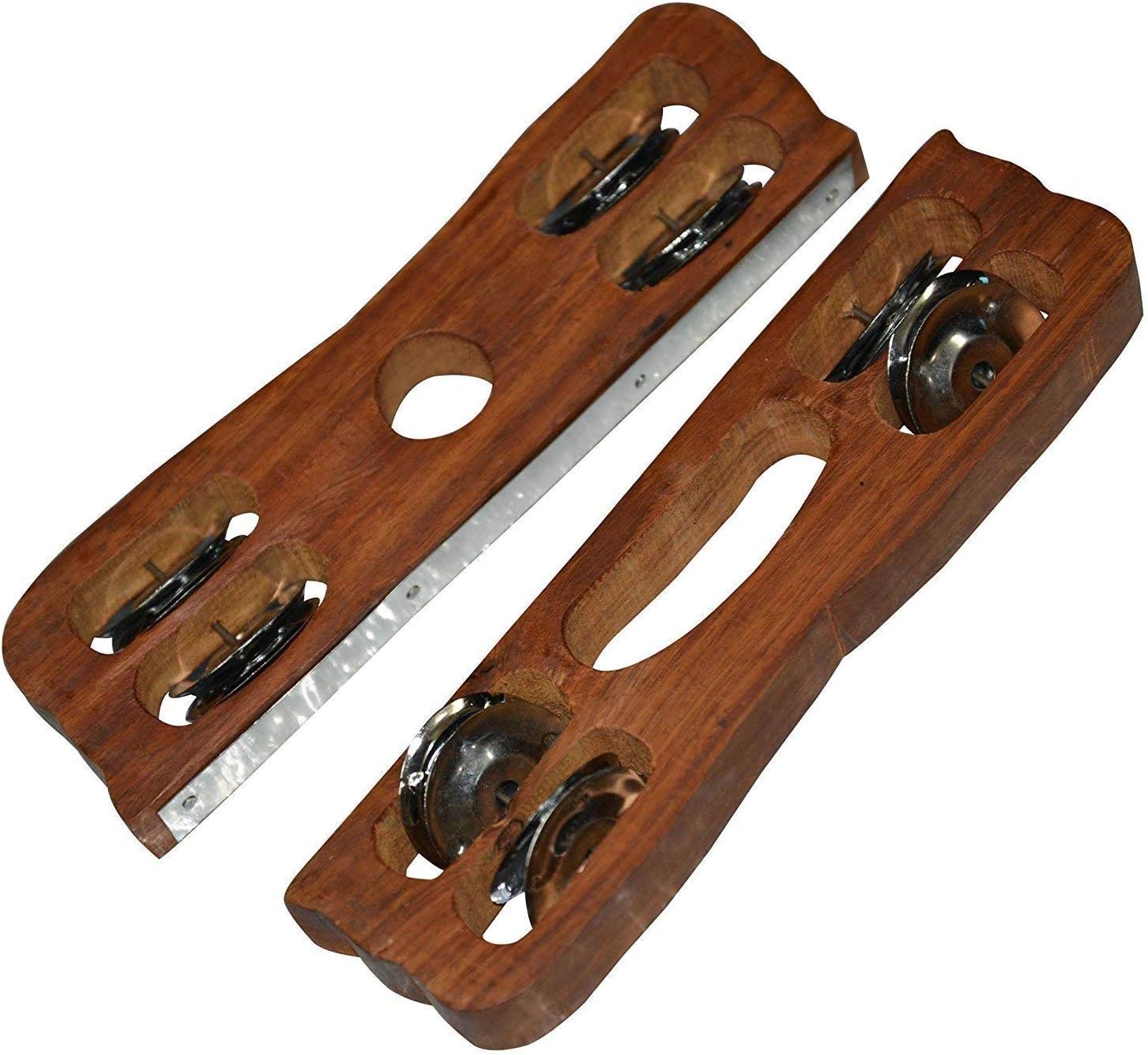 Wooden Khartal Cymbal, Indian Musical Instrument, Narad Muni Kartal for Kirtan and Bhajan/Manjeera (1 Pair)