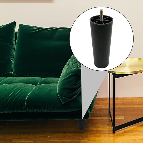 Miniatura 6 de Murtenze 4 patas de sofá de 8 pulgadas, patas redondas cónicas de plástico para sofá, patas de repuesto con pernos de suspensión M8 para silla,