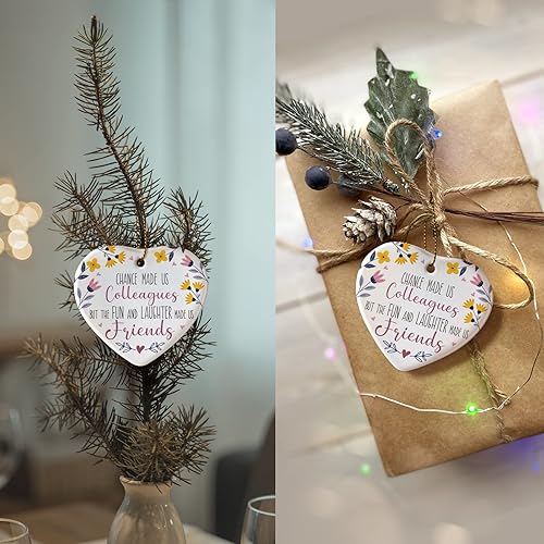 Miniatura 4 de YZEXEZY Adorno de regalo de compañero de trabajo, adorno colgante de cerámica para colega, despedida de jubilación, cumpleaños, Navidad, Acción