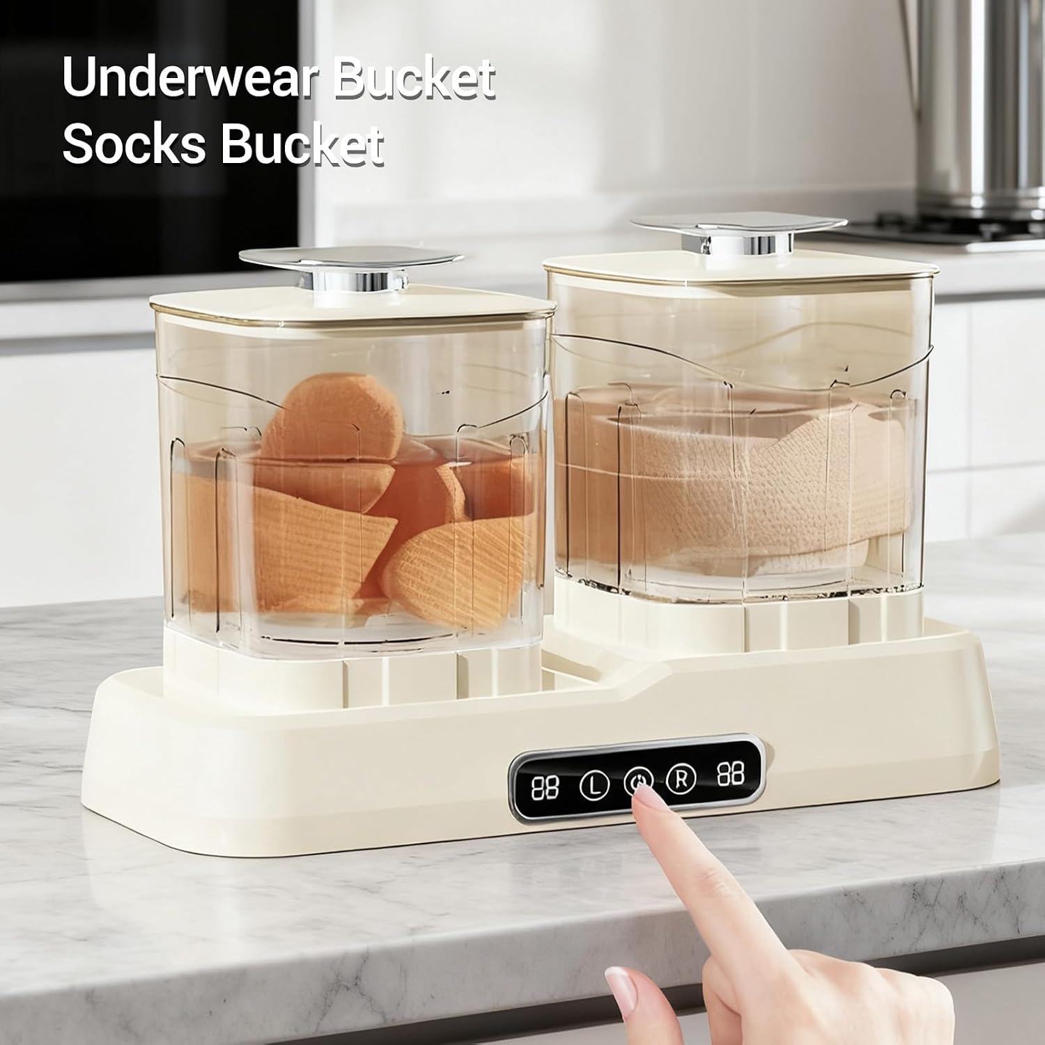 Underwear Washing Machine Portable Mini Washing Machine 2000mAh Rechargeable Cordless Dual Chamber Washer for Underwear, Socks, Baby Clothes