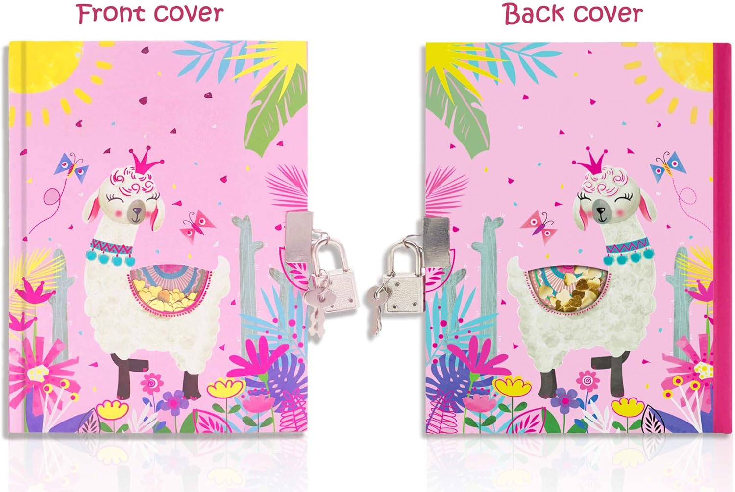 EverCreatives Kids Diary with Lock for Girls, Shakable Sequin Llama Journal with Lock for Kids Size 7.1 x 5.3 Inches 160 Pages : Toys & Games