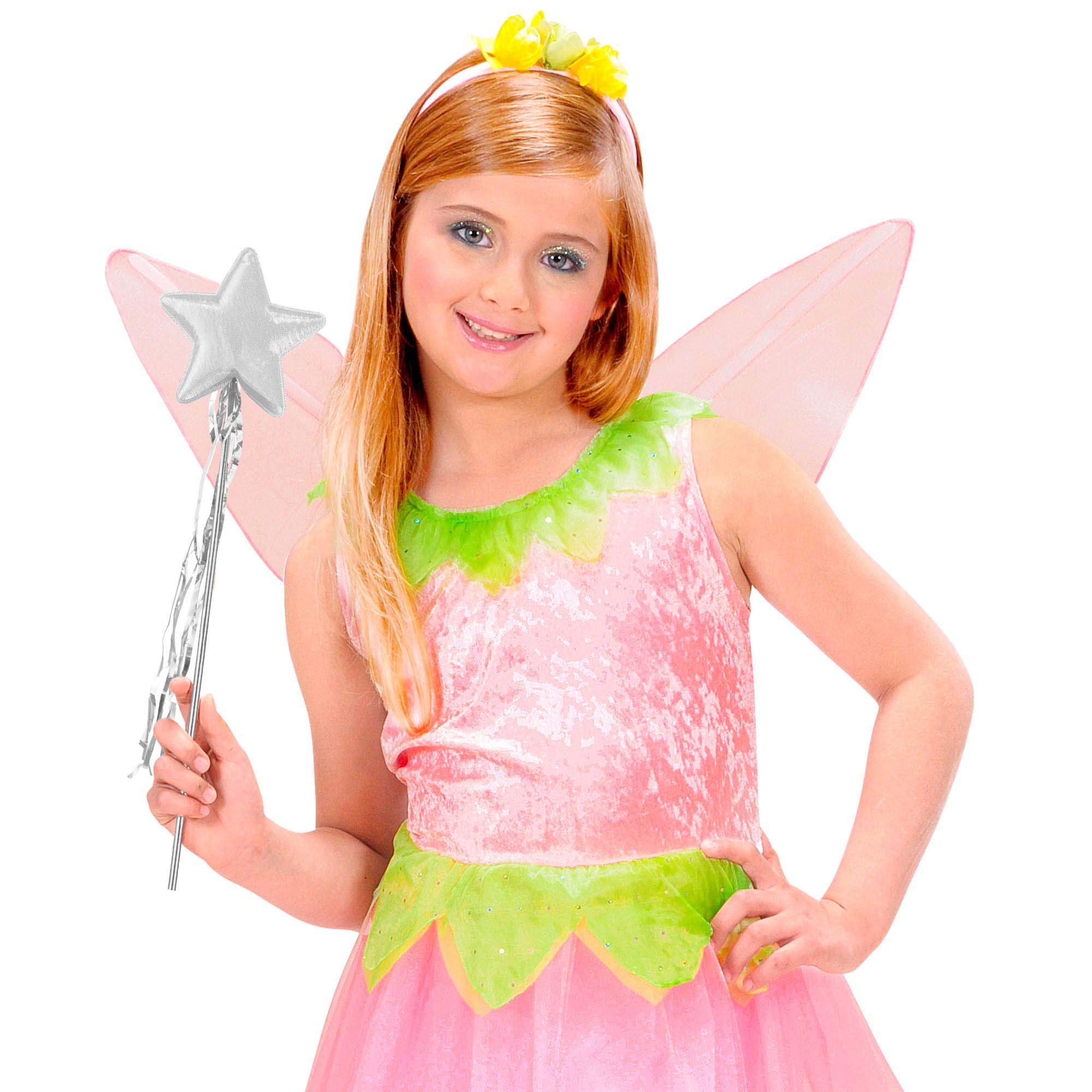 Bacchetta Magica Fatina Stella Argento Glitter 53cm