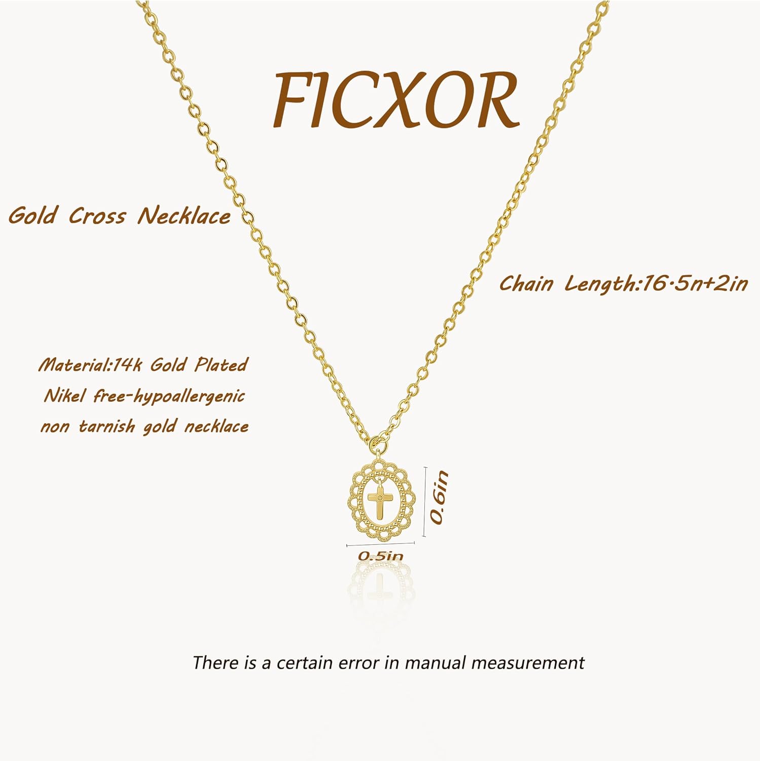 Cross Necklace for Women,14k Dainty Gold Plated Cross Necklaces Simple Pendant Necklaces for Women Trendy Small Gold Charm Necklace Cute Choker for Women Jewelry Gifts - Image 3