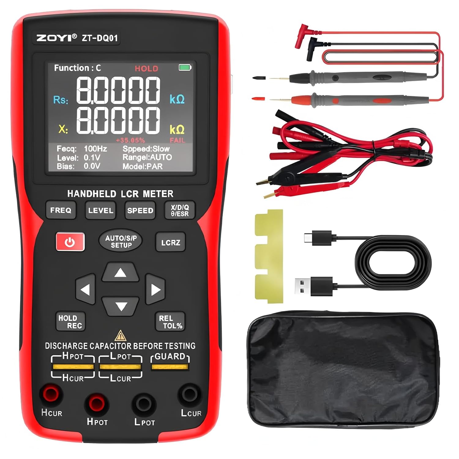 LCR Meter ZT-DQ01 Handheld Digital Bridge LCR Meter Capacitance Resistance Inductance zt-dq02 Multi Tester(DQ 01 KitII)
