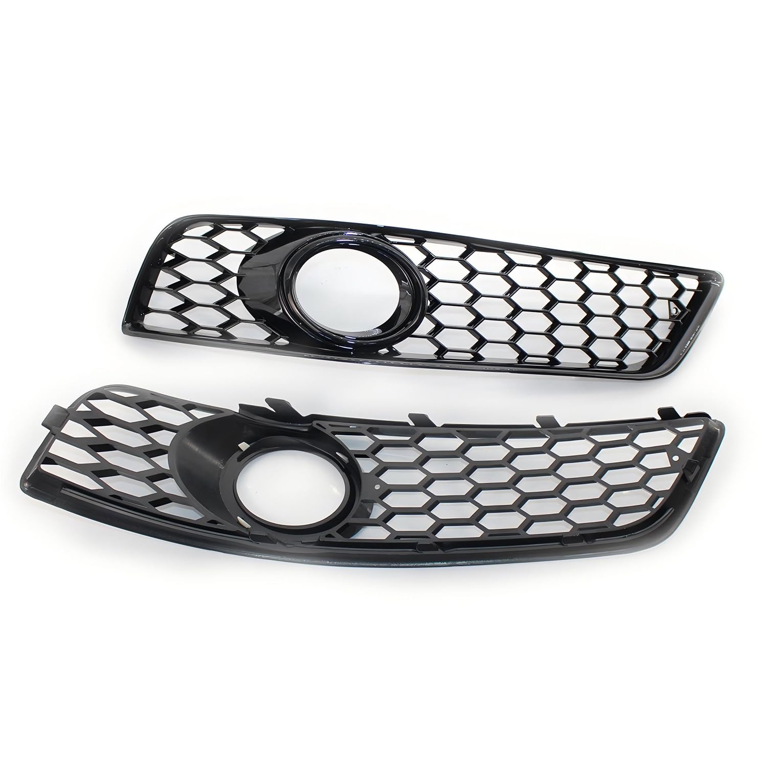 Griglia paraurti anteriore con luce fendinebbia in stile nido d'ape, nero lucido, compatibile con Audi A3 8P 2008-2012, solo paraurti standard, lato sinistro e destro