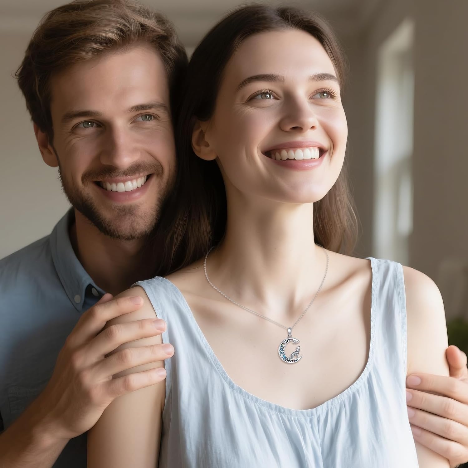 Wolf Necklace for Women 925 Sterling Silver Wolf Jewelry Pendant Birthday Gifts for Her - Image 5