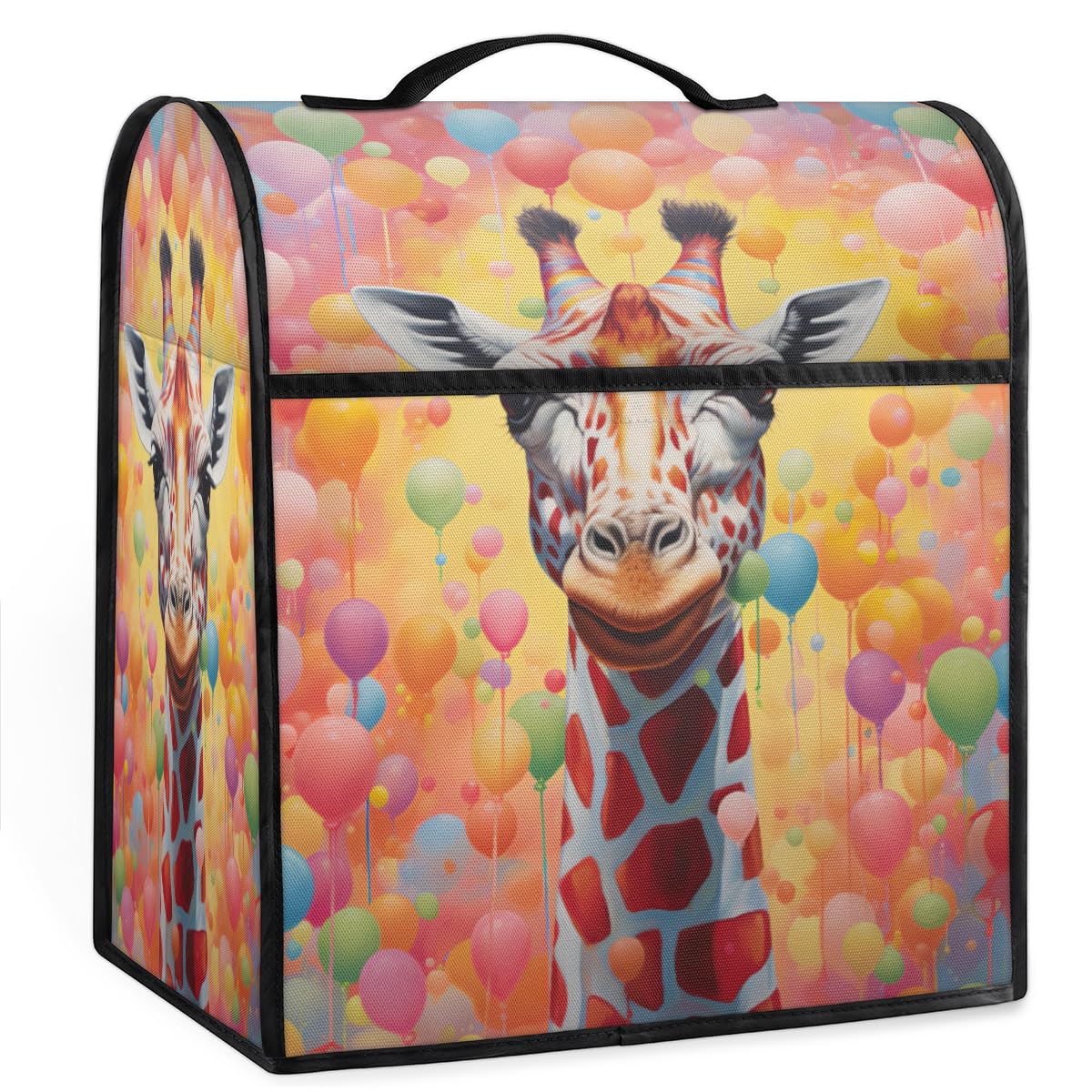 Coffee Maker Cover Balloon Giraffe Kitchen Appliance Covers Small Appliance Covers Blender Cover Juicer Cover Dust Covers for Kitchen Appliances with Top Handle and Pockets,Washable,B436
