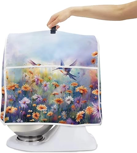Miniatura 2 de DISNIMO Hummingbird - Funda para batidora de pie floral a prueba de polvo con bolsa organizadora para mezclador de ayuda de cocina, 2 bolsillos para