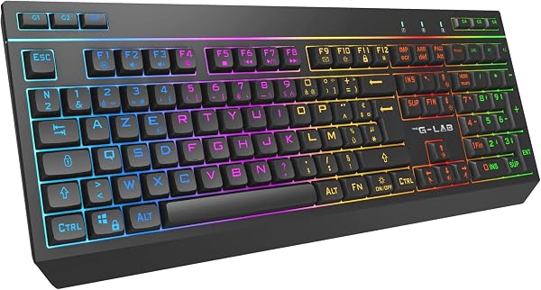 The G-Lab Keyz Tungsten EX - Clavier Gamer sans Fil Membrane RGB AZERTY FR