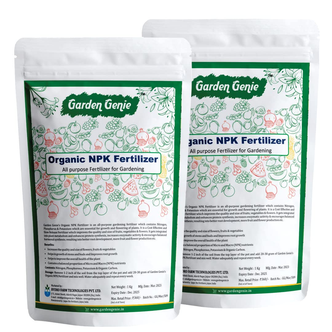 Garden Genie Organic Npk Fertilizer Powder[2-2-3] I All Purpose Fertilizer For Gardening I Plant Food I Boost Growth & Flowering -2 Kg (Pack Of 2-1Kg) (B0BF4PVBHC) Amazon Price History, Amazon Price Tracker