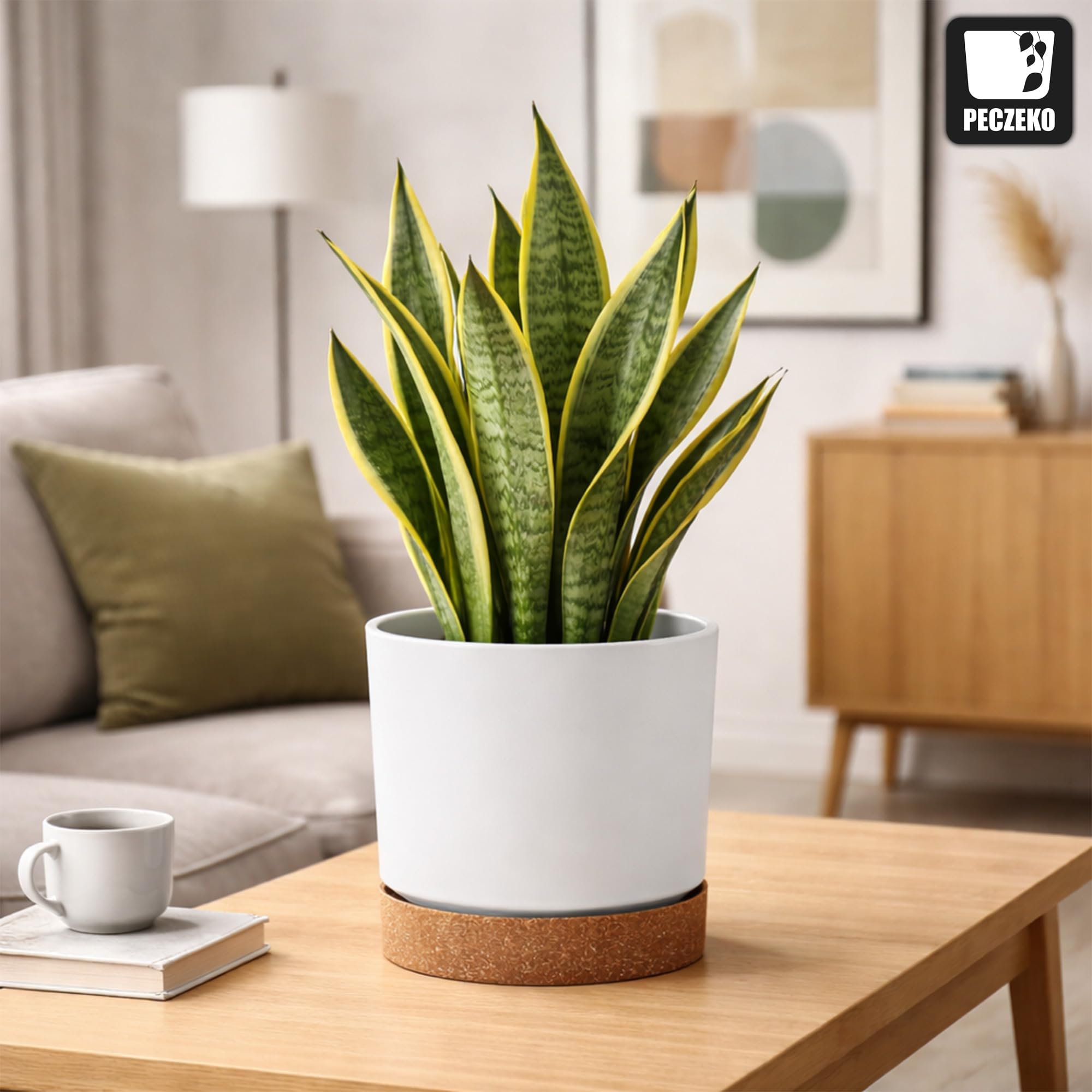 Blumentopf matt, Pflanzkübel aus Übertopf Kunststoff Dekorativer Topf für, groß und klein Pflanzen, 2er-Set blumenkübel, blumenkübel kräutertopf (2 Pack) Weiß, ø 30 cm