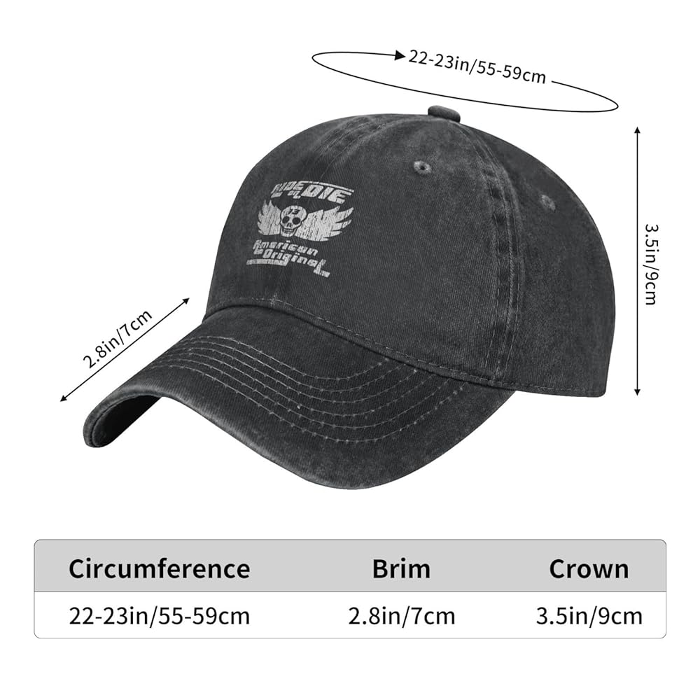 Skull with Wings Vintage Stamp Print Baseball Cap for Men