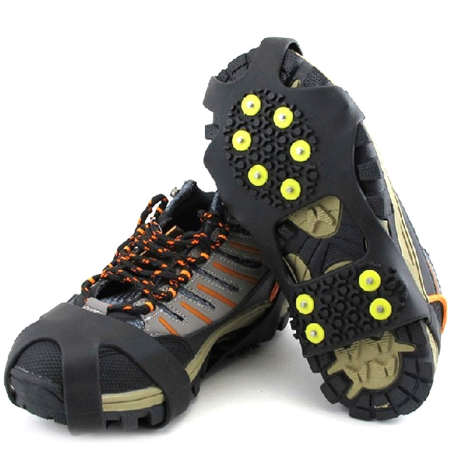 Schuhspikes 1 Paar S M L 10 Bolzen Anti-Skid Schnee EIS Kletterschuh Spikes Griffe Steigeisen Stollen Schläkeln Überschuhe Steigeisen Spike Schuhe Crampon Heiß (Shoe Size : XL)