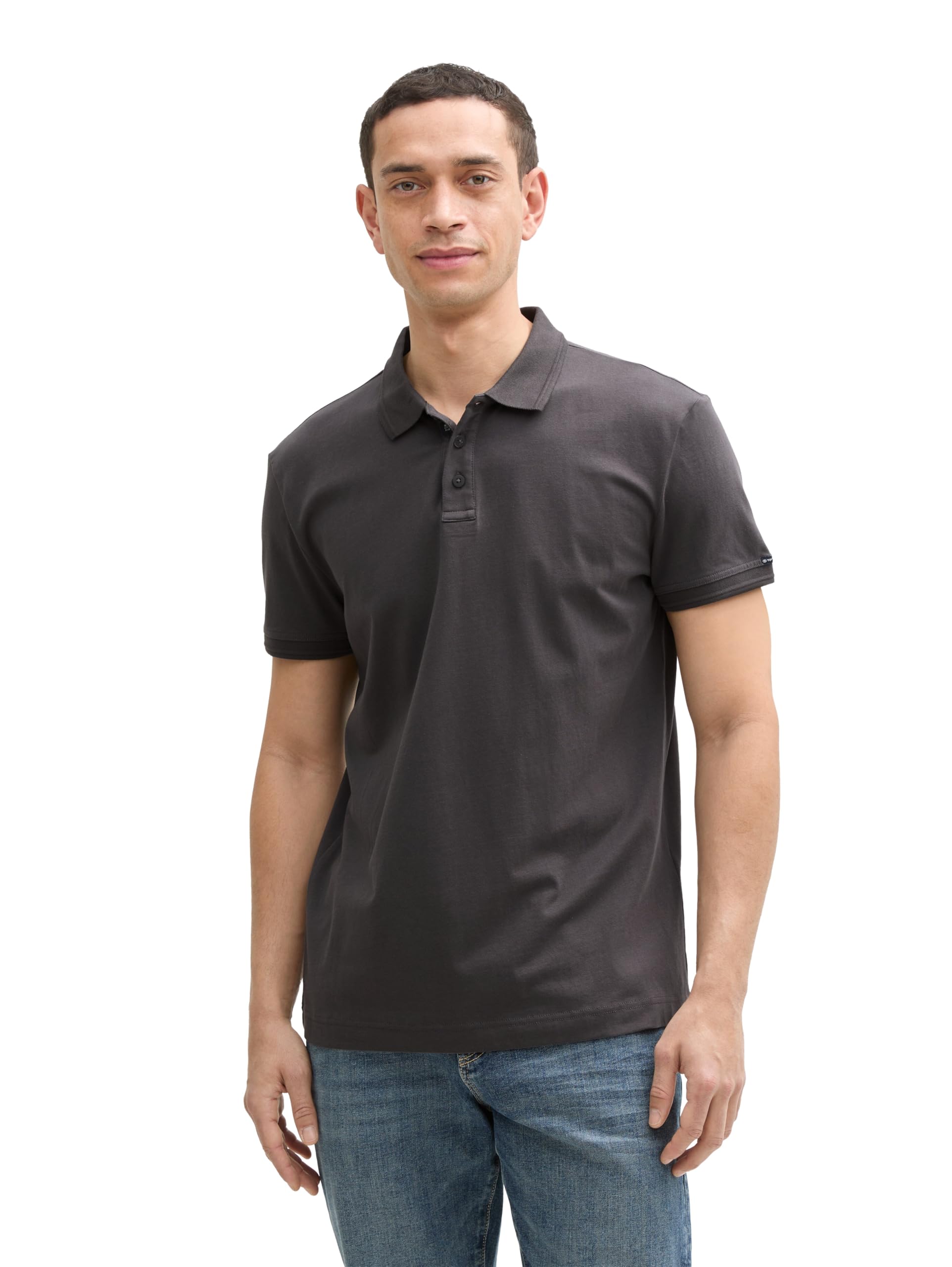 TOM TAILOR Piqué Poloshirt mit Stretch, Lime Green Two Tone Pique, M