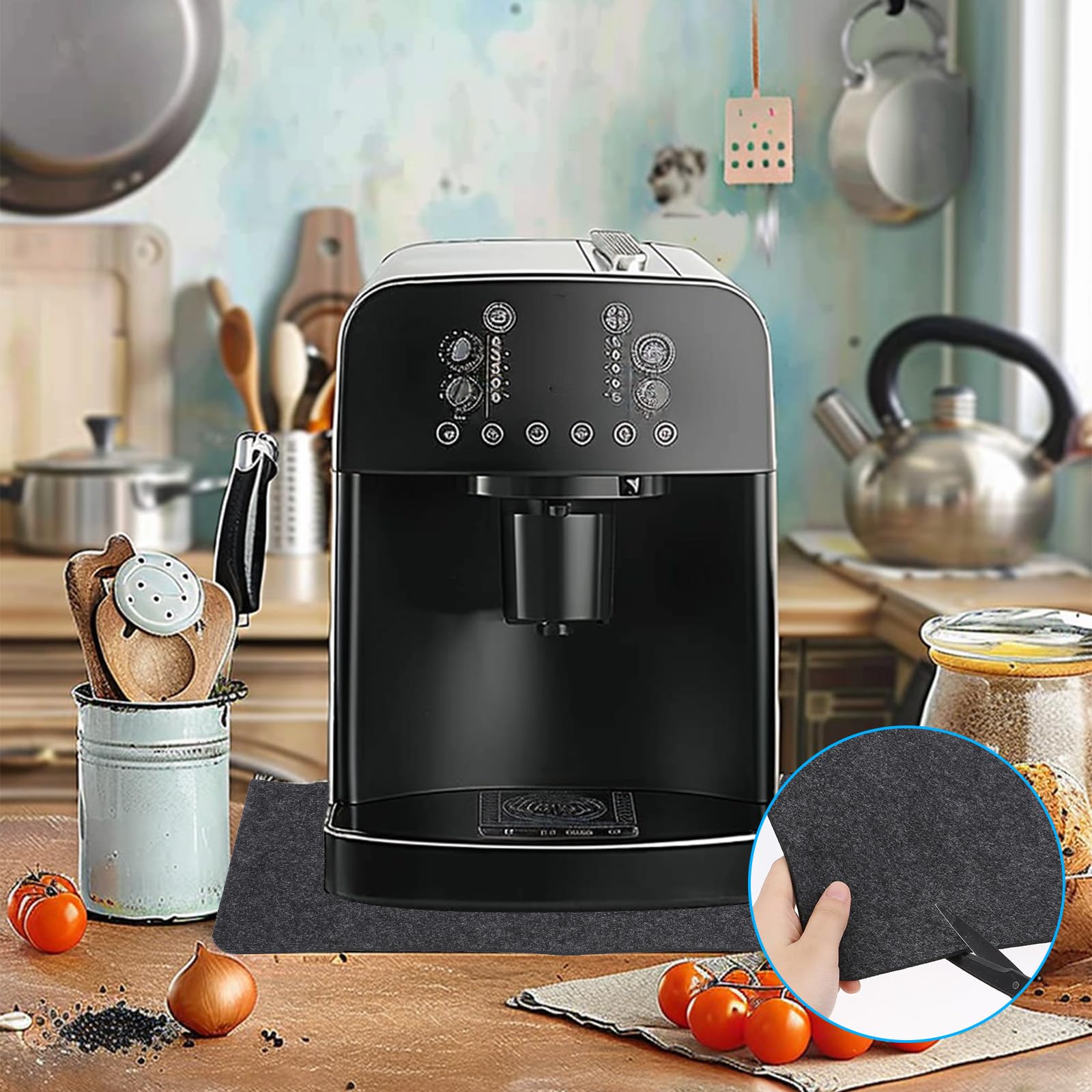 Hitzebeständige Matte für Luftfritteuse 44*30cm Hitzeschutzmatte Für Küchenarbeitsplatten Hitzebeständiges Pad Kaffeemaschinenmatte Hitzebeständige Matte Für HeißLuftfritteuse Kaffeemaschine Toaster