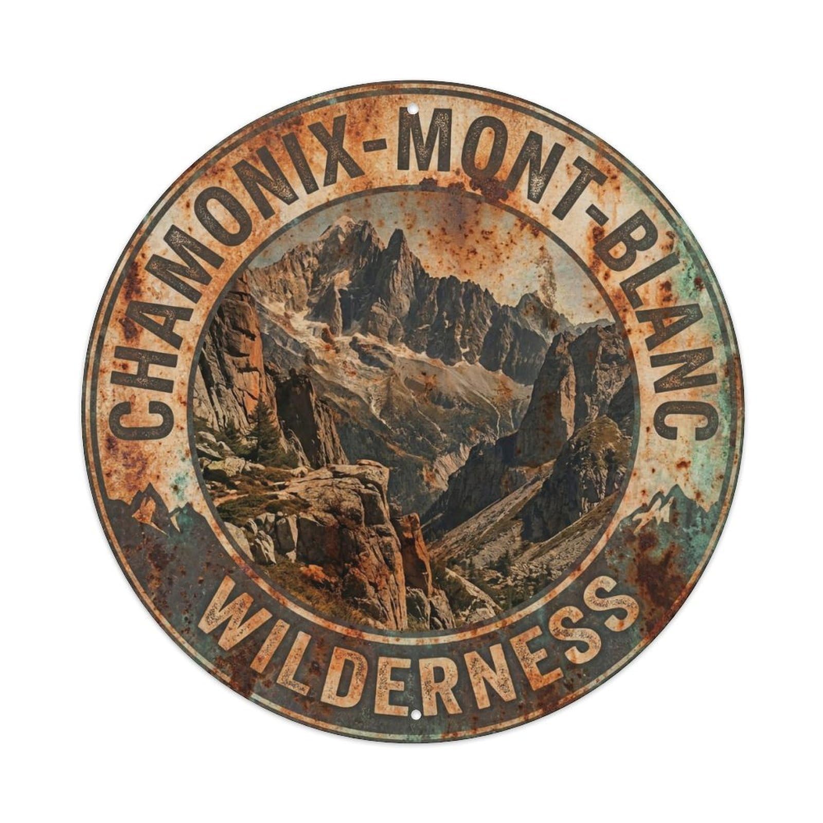 Vintage Travel Chamonix France Wilderness Metal Tin Sign