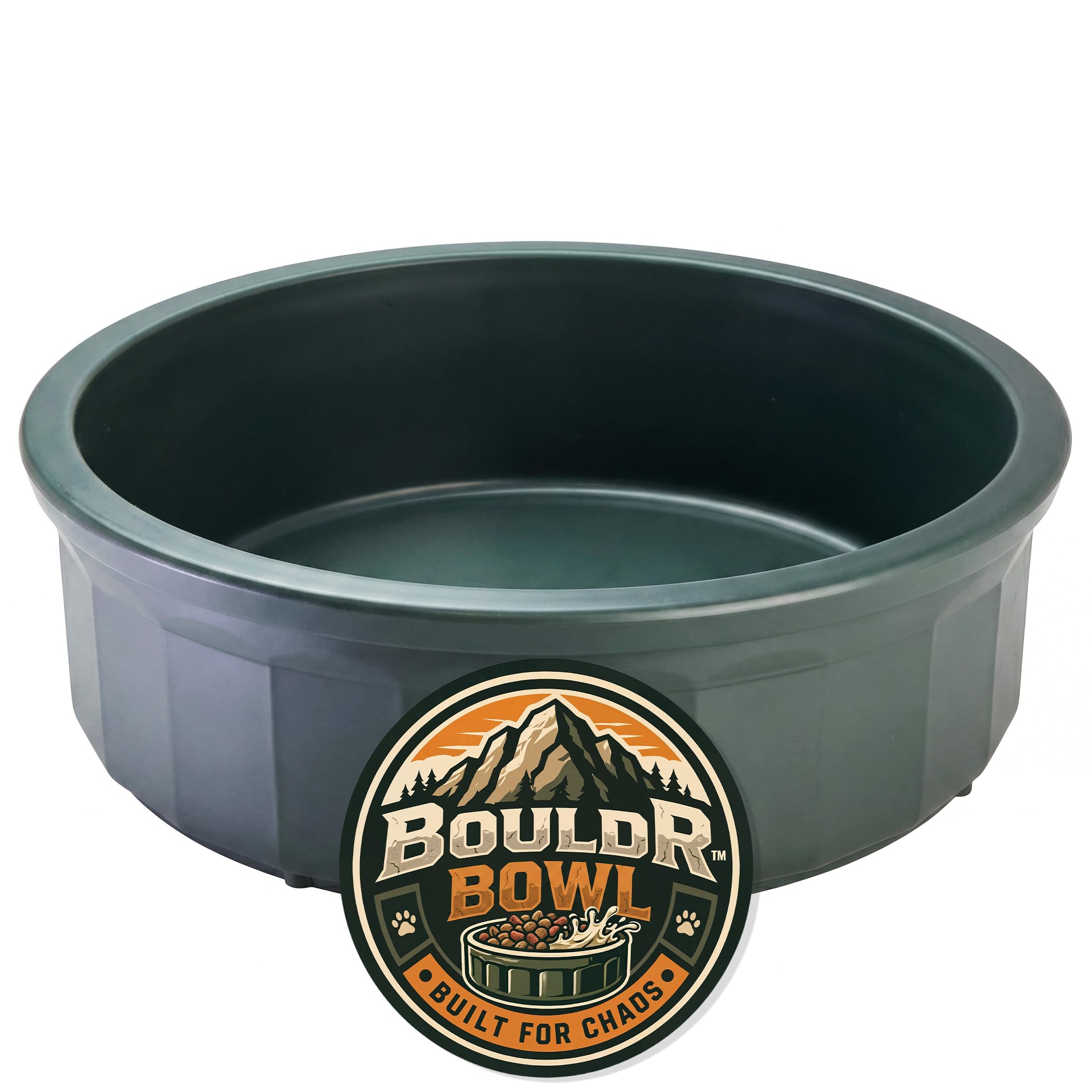 Photo 1 of Pet Crock Bowl – Thick Durable Plastic Non-Tip Food & Water Dish for Dogs, Cats & Small Animals – Indoor/Outdoor – Chew Resistant, Easy Clean (Green, Jumbo 96oz)