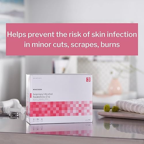 Miniatura 2 de McKesson Hisopos de alcohol isopropílico [75 hisopos] Estériles, envueltos individualmente, 3 por paquete, 25 paquetes