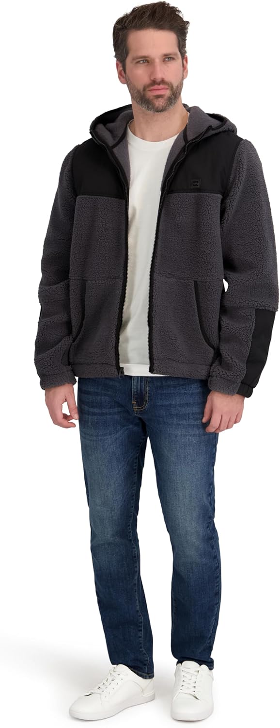 Billabong mens Full Zip Sherpa Hoodie Jacket - Image 4