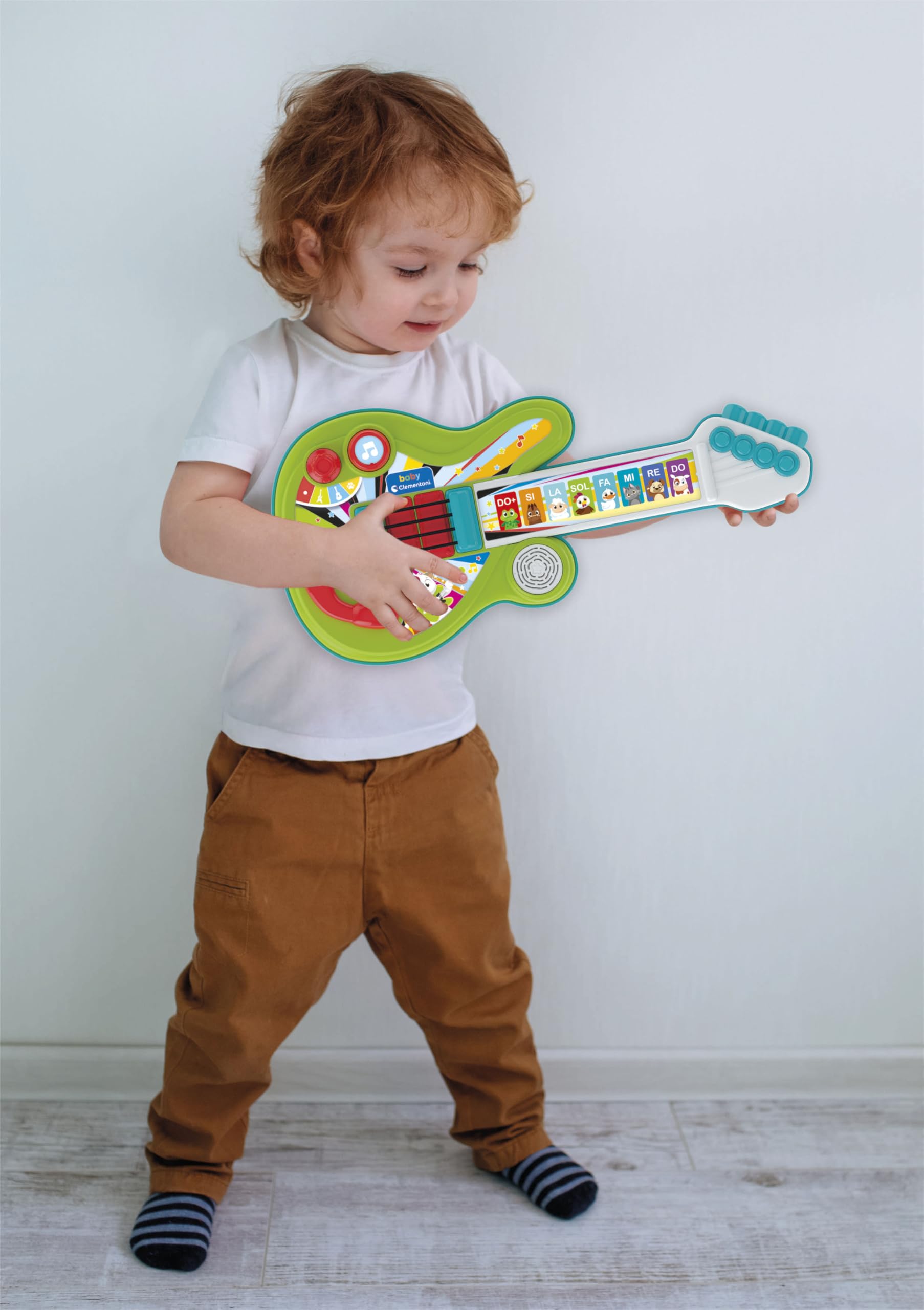 Clementoni Baby - Chitarra degli Animali, Strumento Musicale Elettronico 18+ Mesi, 3 modalità di Gioco E 8 Tasti Interattivi, Sviluppa Coordinazione E creatività, 17978