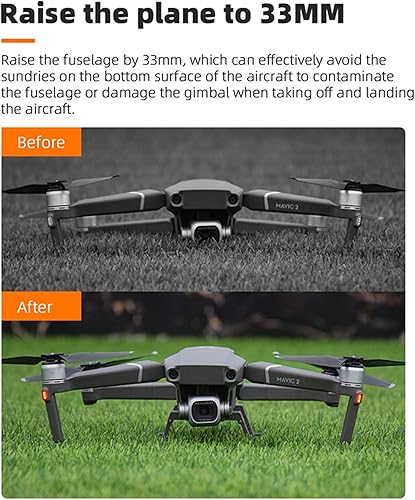 Miniatura 3 de Avión plegable tren de aterrizaje para DJI Mavic 2 PROMavic 2 zoom liberación rápida aumentar 1.299 in pierna soporte extendido protector cámara