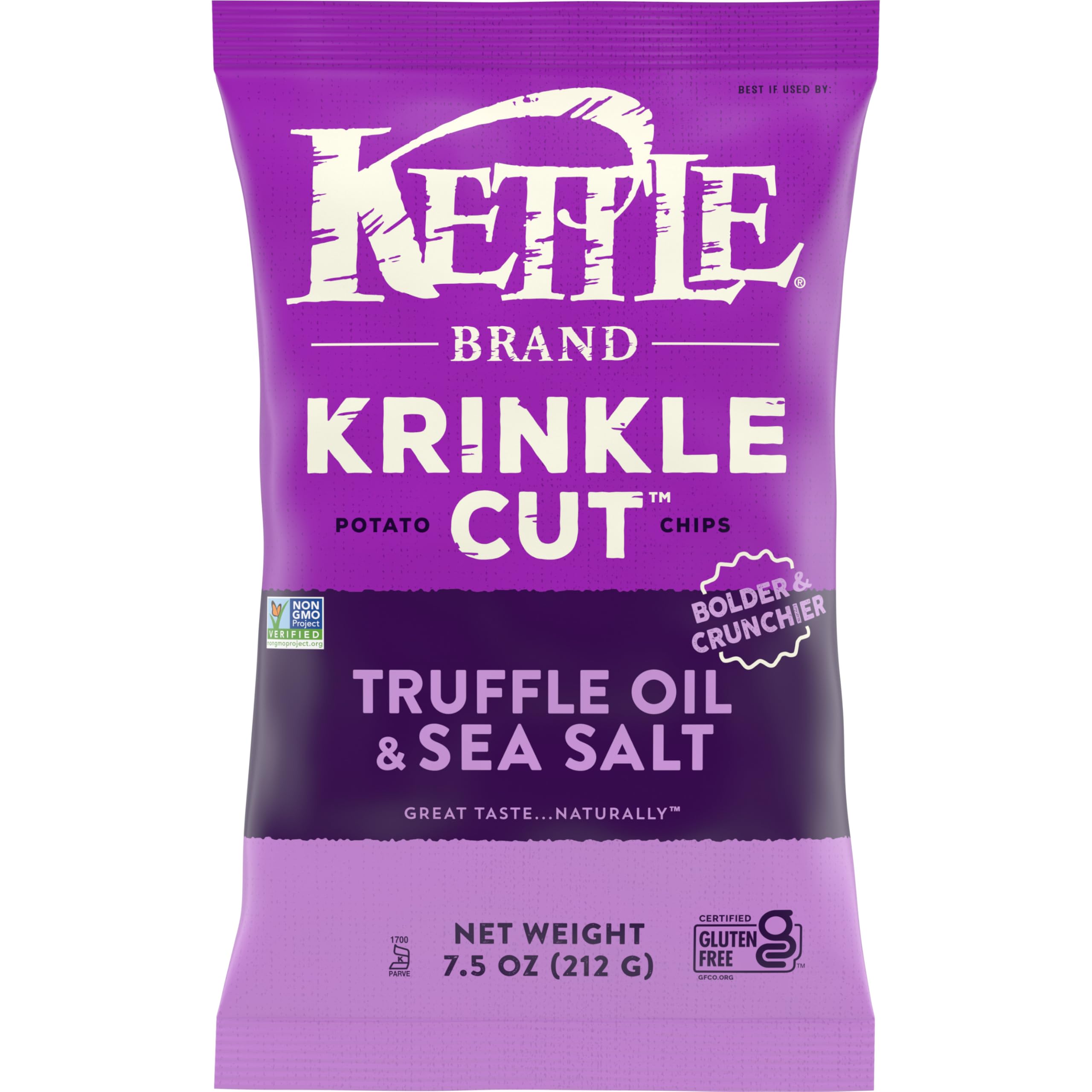 Kettle Brand Kartoffelchips, Krinkle Cut Trüffel und Meersalz Kettle Chips, 213 ml