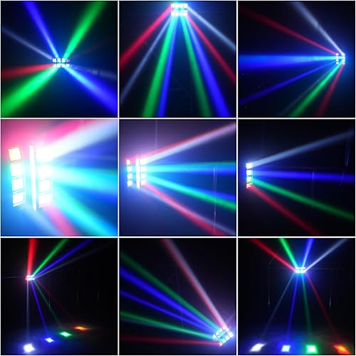 Miniatura 10 de UKing Spider - Luces de cabeza móvil 8x10W LED Beam DJ luces RGBW activadas por sonido y control DMX-512 para fiesta pub festival discoteca