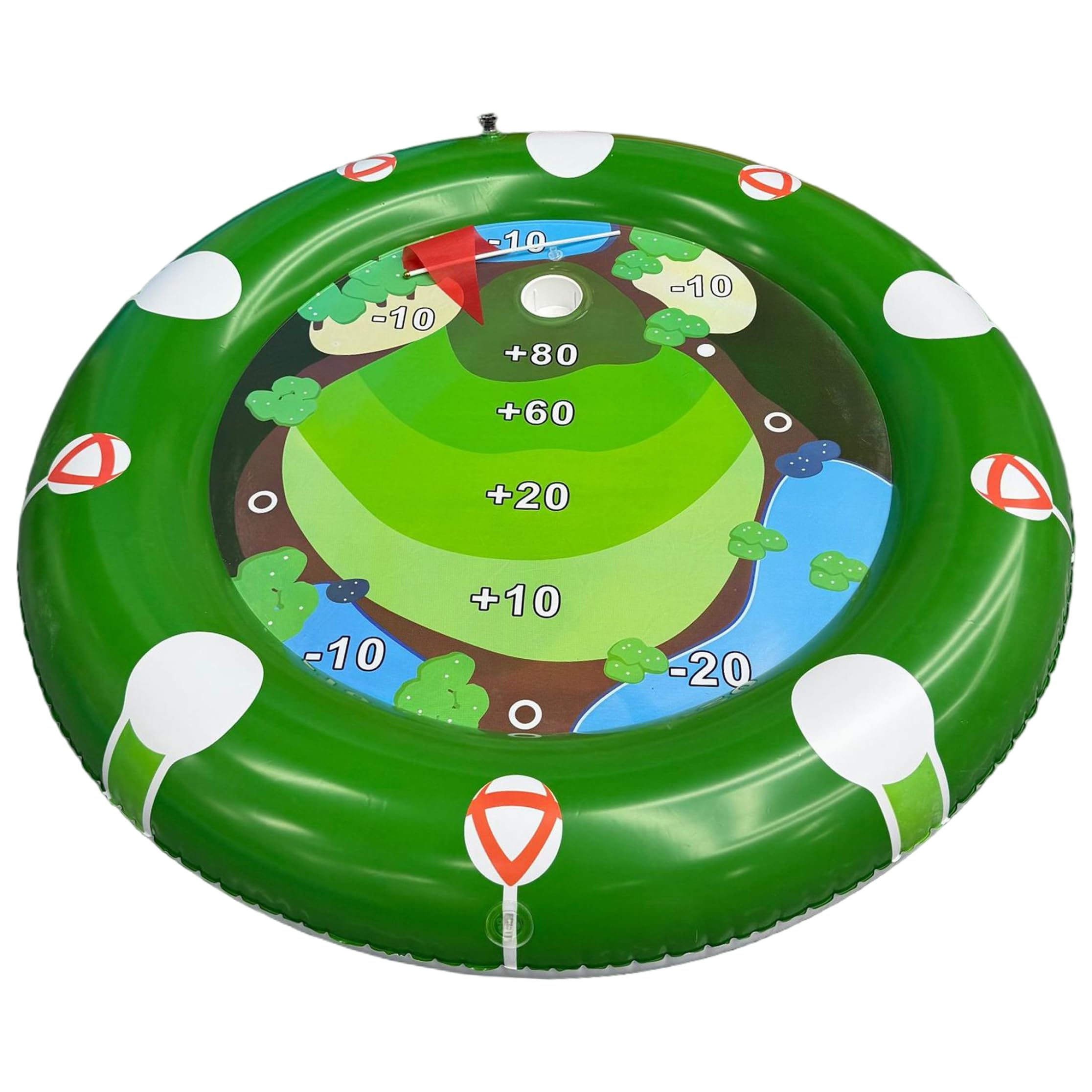 Juego de golf flotante para piscina, 108 cm, verde, diversión familiar