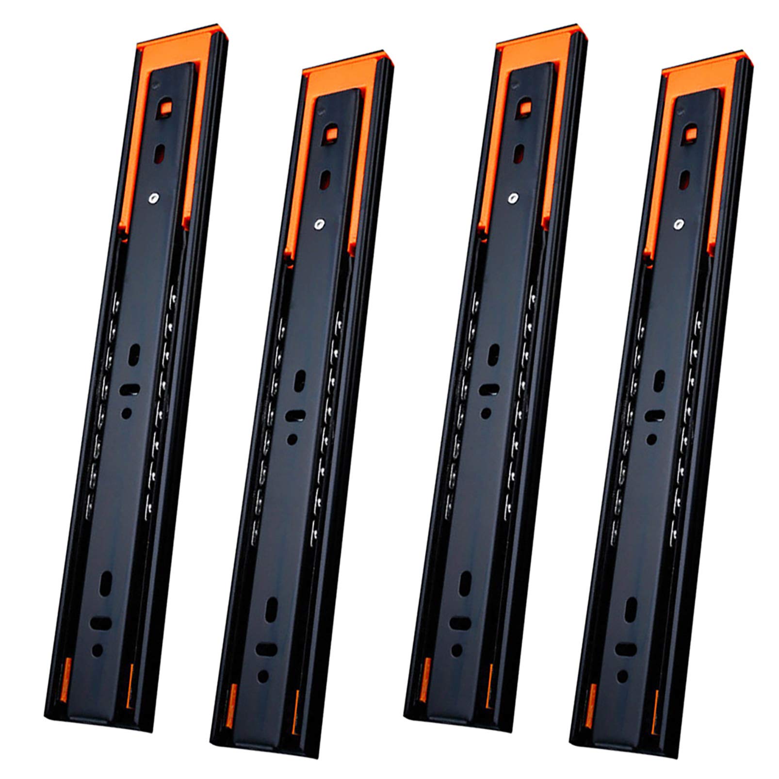 Glissière de tiroir automatique en acier noir traité, rails robustes 45kg