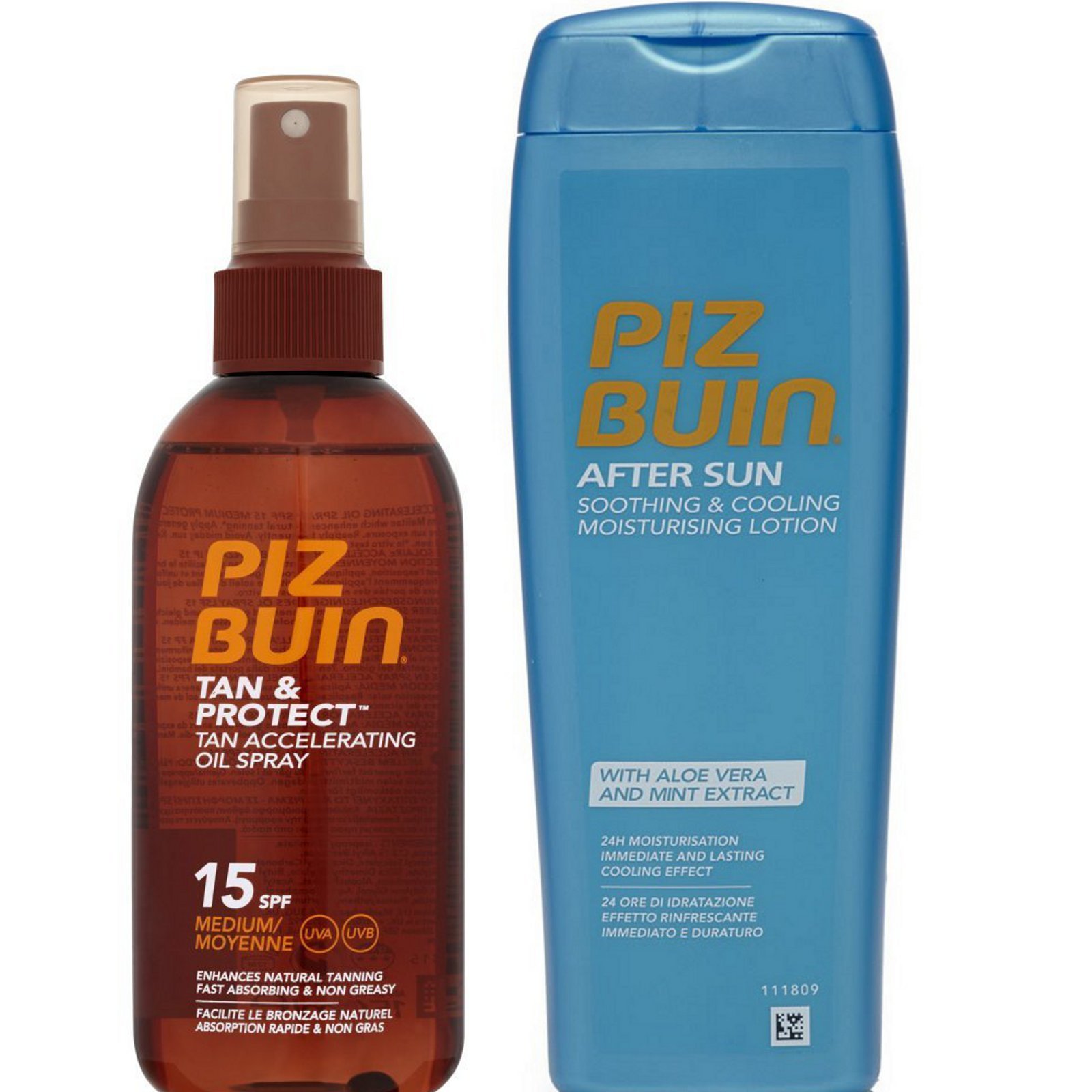 Piz Buin Bräunung Beschleunigung Körperöl Spray F15+Kühlende After Sun Lotion Lotion