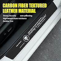 Vista 3 de NEFZT508KLT-4PS - Protector de umbral de puerta de cuero de fibra de carbono para automóvil, protector universal de pedal de bienvenida, resistentes