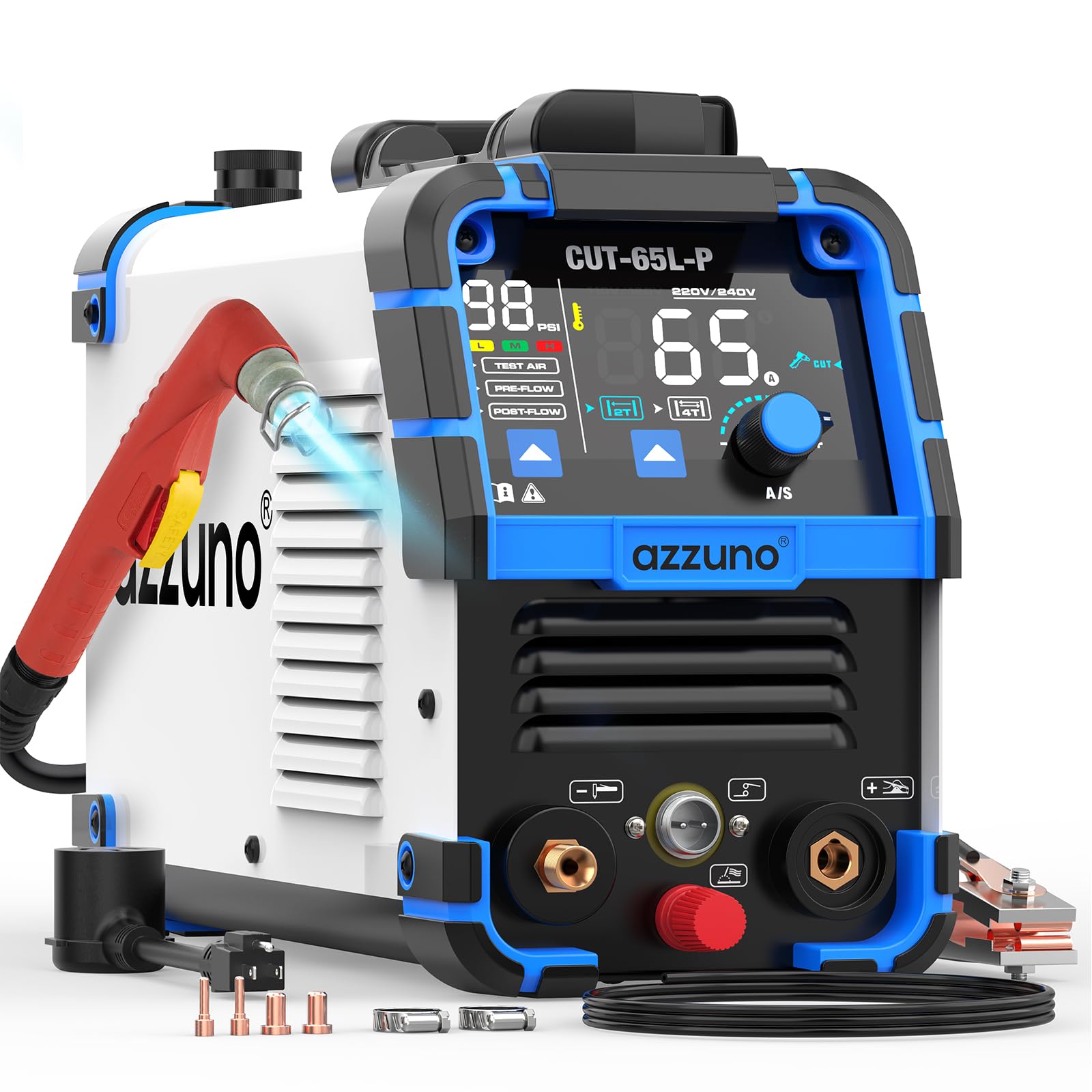 Coupe-plasma 65 A grand écran LED et technologie inverseur IGBT AZZUNO 220V